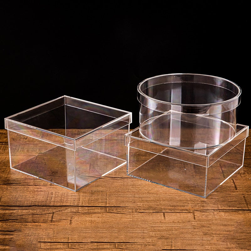 High-End Thickeneded Plastic Transparent Box Gift Gift Cosmetics Wedding Souvenir Acrylic Packaging Display Box Large - Image 2